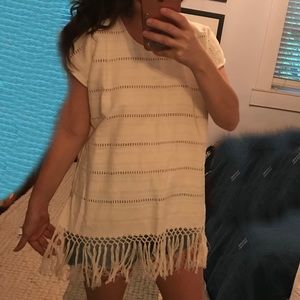 Native woven cream top